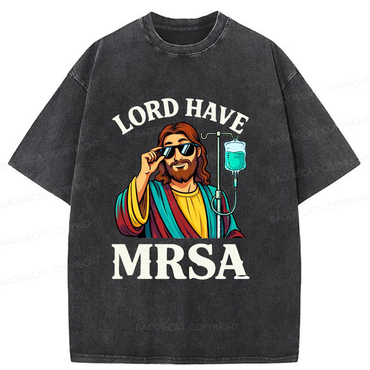 Baddiecat Pray To Jesus Washed T-shirt