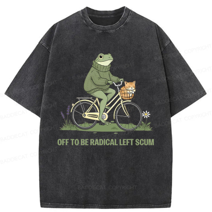 Baddiecat Radical Frog Washed T-shirt