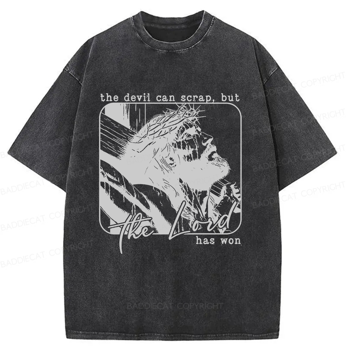 Baddiecat Christ's Victory Washed T-shirt