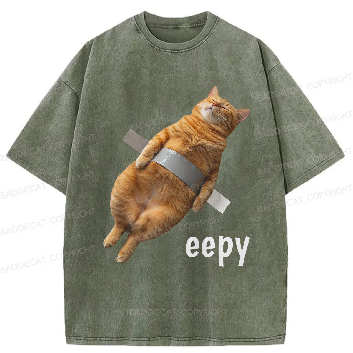 Baddiecat Duct Tape Eepy Cat Washed T-shirt