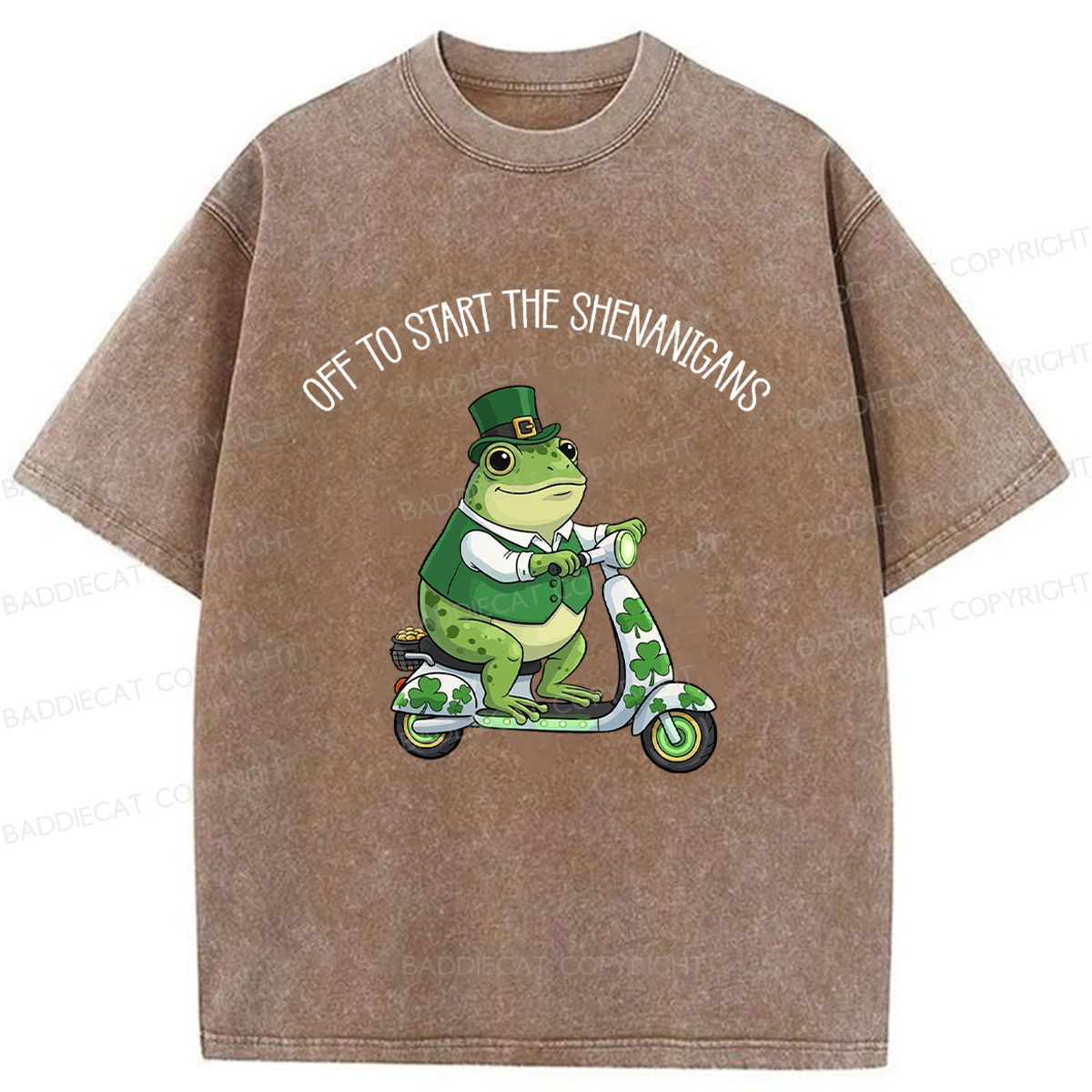 Baddiecat Off To Start The Shenanigans Washed T-shirt