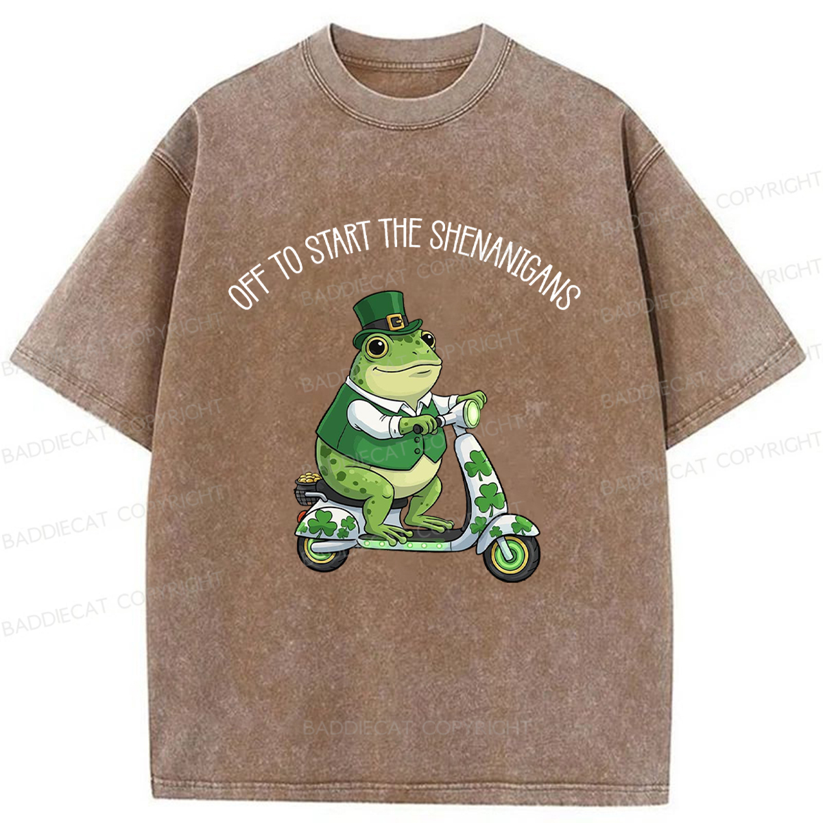 Baddiecat Off To Start The Shenanigans Washed T-shirt