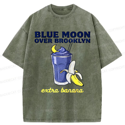 Baddiecat Heated Rivalry Blue Moon Over Brooklyn Extra Banana Washed T-shirt