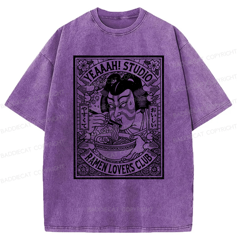 Baddiecat Ramen Washed T-shirt