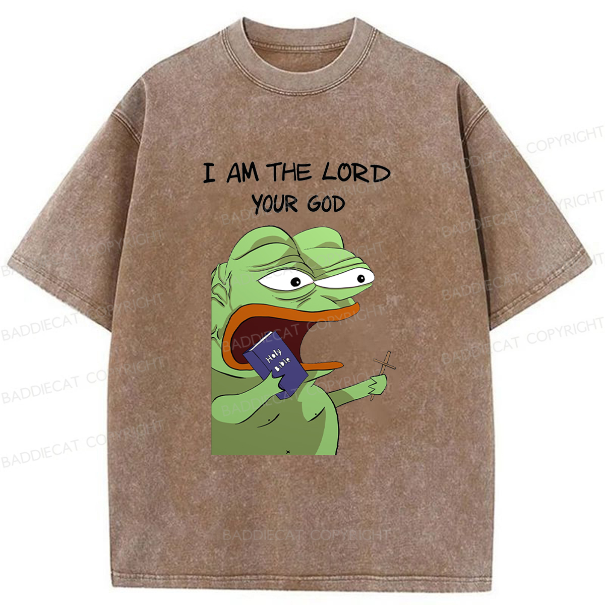 Baddiecat Angry Frog Washed T-shirt