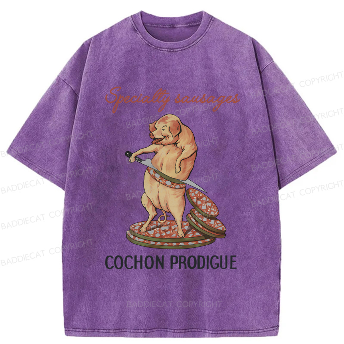 Baddiecat Specially Sausages Washed T-shirt