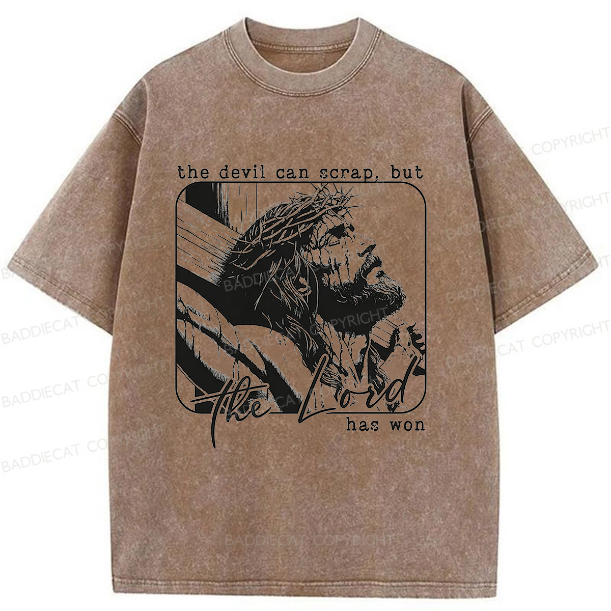 Baddiecat Christ's Victory Washed T-shirt
