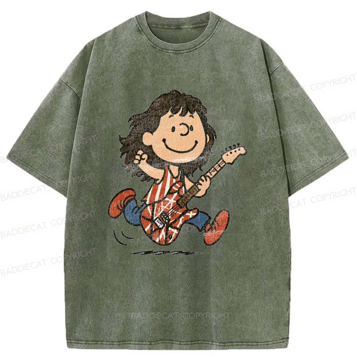 Baddiecat Charlie Van Halen Washed T-shirt