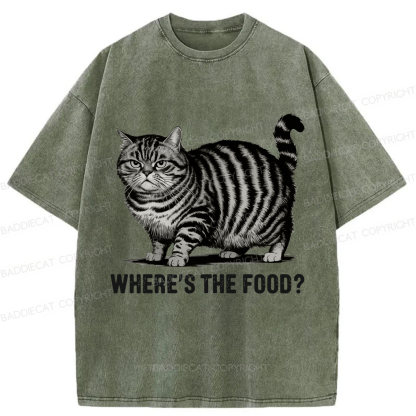 Baddiecat Funny Fat Cat Washed T-shirt