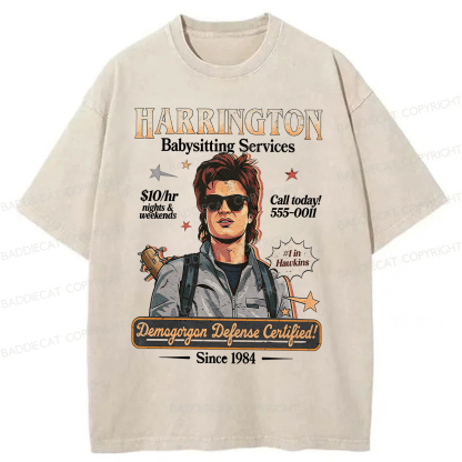 Baddiecat Babysitter Harrington Washed T-shirt