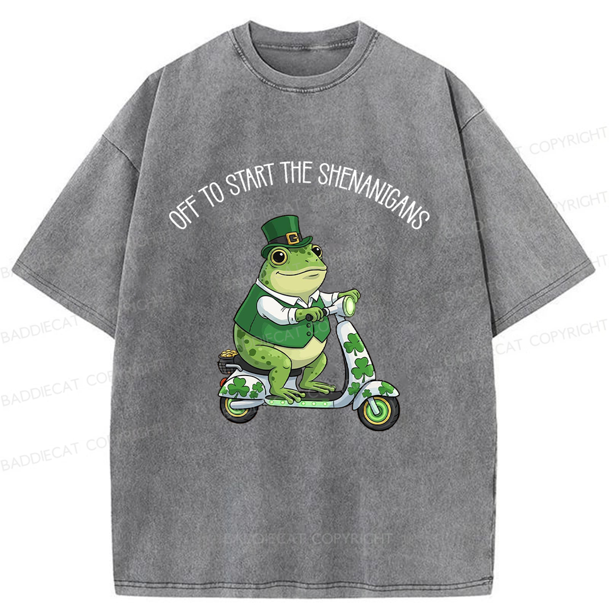 Baddiecat Off To Start The Shenanigans Washed T-shirt