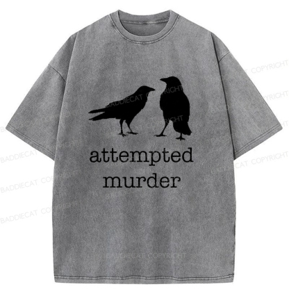Baddiecat Attempted Murder Washed T-shirt