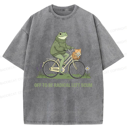 Baddiecat Radical Frog Washed T-shirt