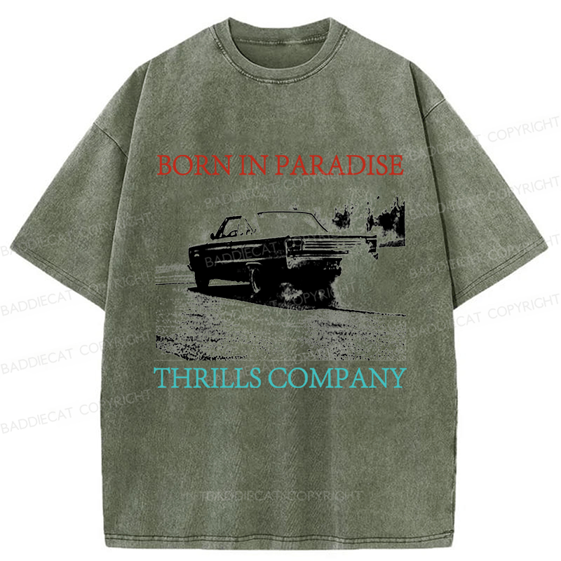 Baddiecat Thrills Metal Dust Washed T-shirt