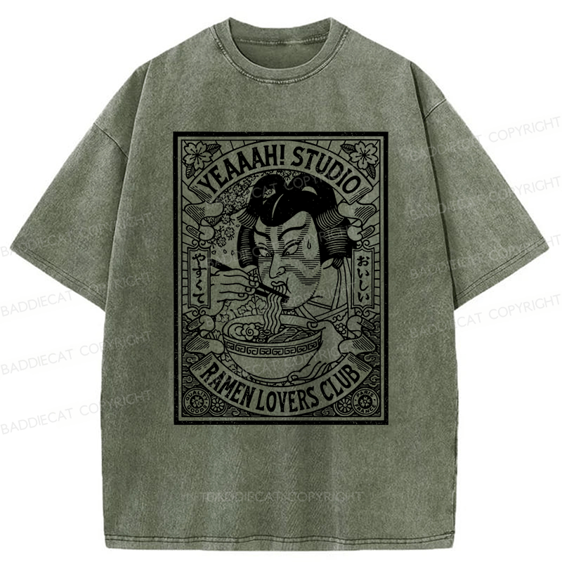 Baddiecat Ramen Washed T-shirt