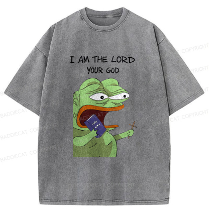 Baddiecat Angry Frog Washed T-shirt