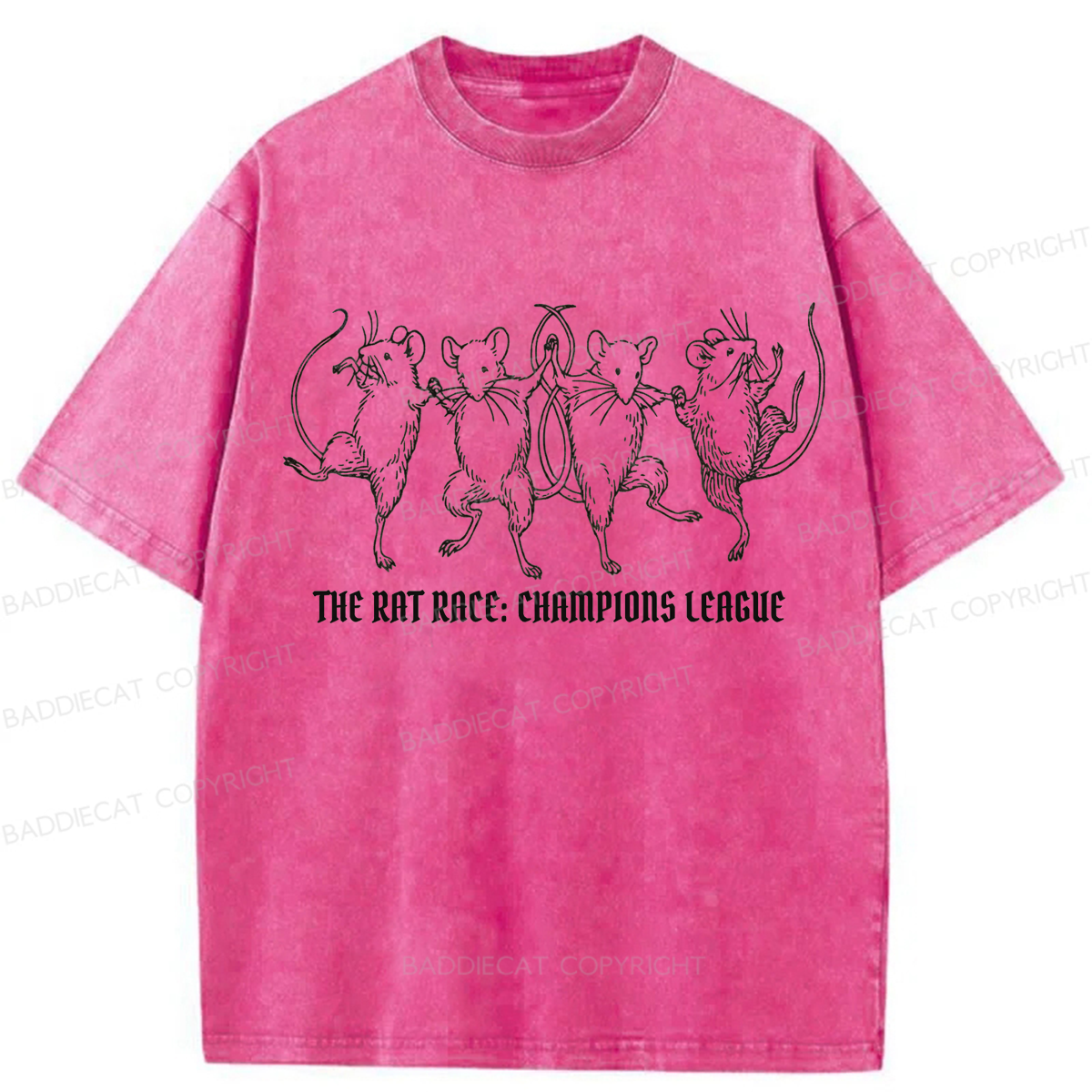 Baddiecat Dancing Rats Washed T-shirt