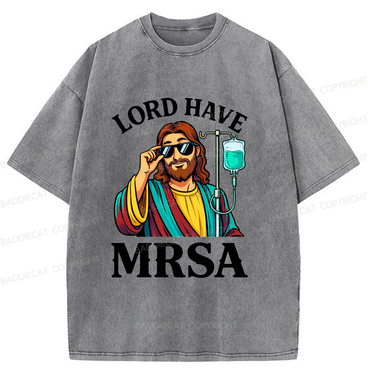 Baddiecat Pray To Jesus Washed T-shirt