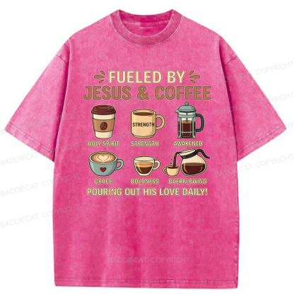 Baddiecat Jesus Coffee Washed T-shirt