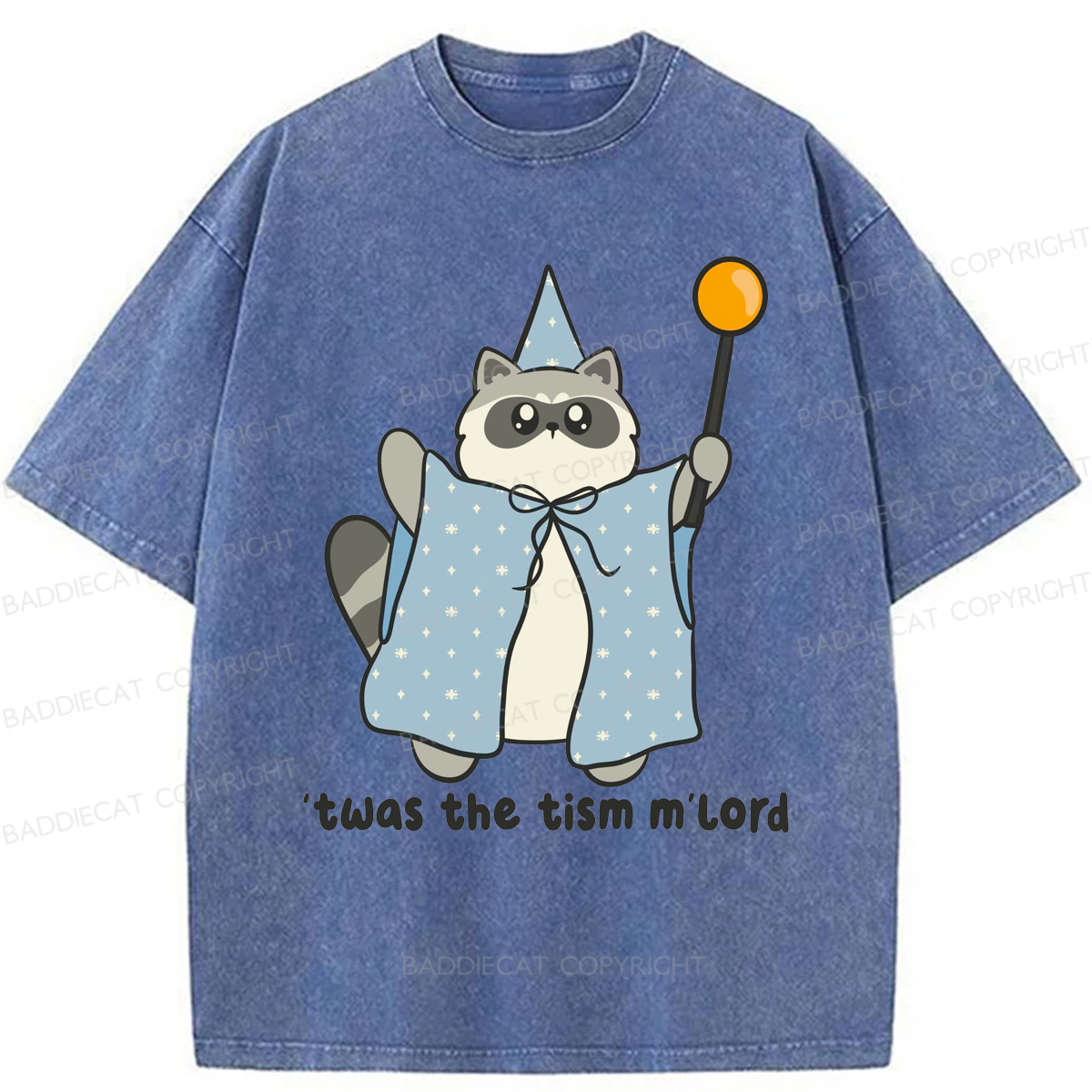 Baddiecat Twas The Tism M'lord Washed T-shirt
