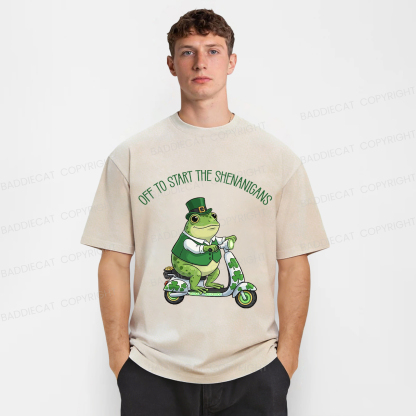 Baddiecat Off To Start The Shenanigans Washed T-shirt