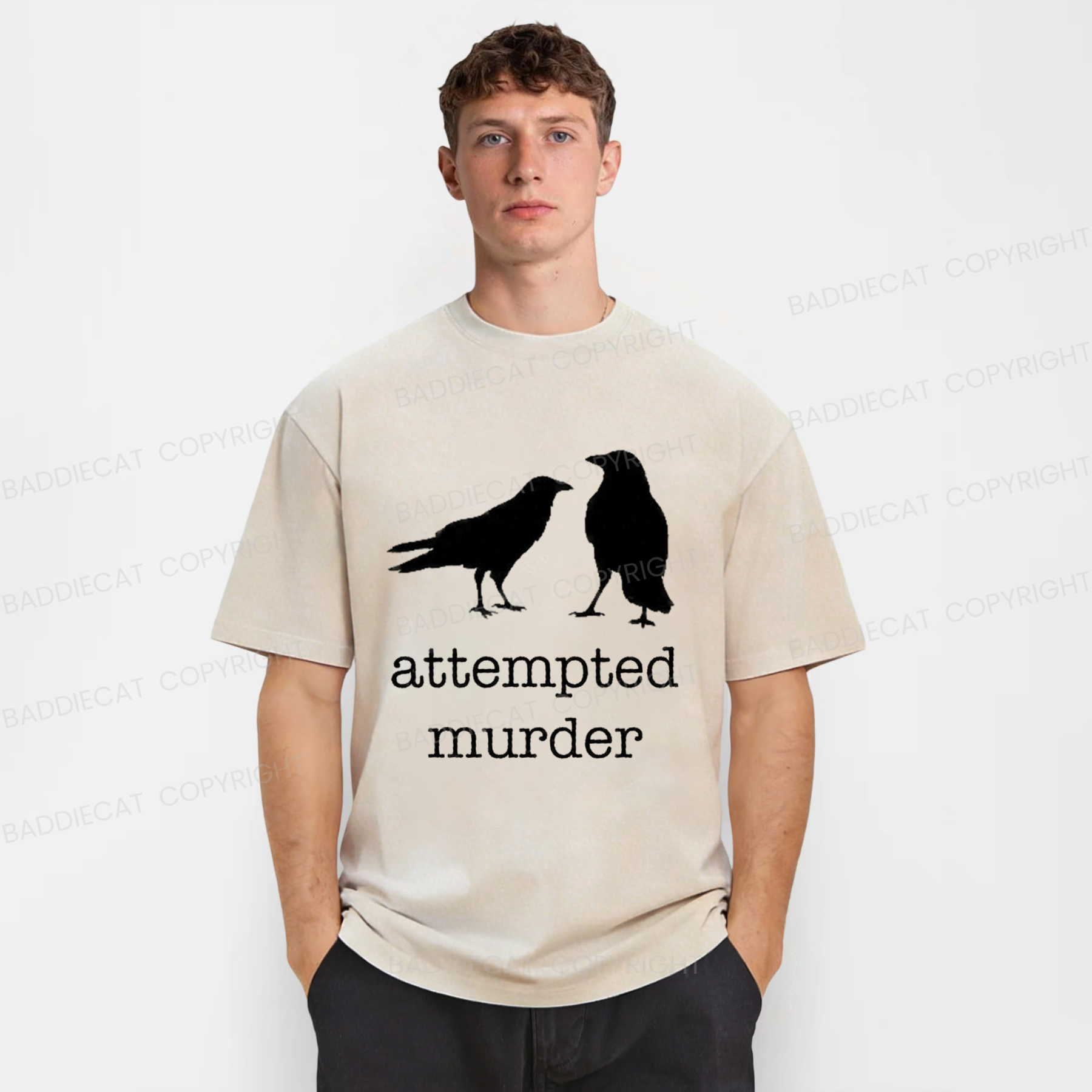Baddiecat Attempted Murder Washed T-shirt