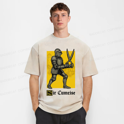 Baddiecat Humor Knight Washed T-shirt