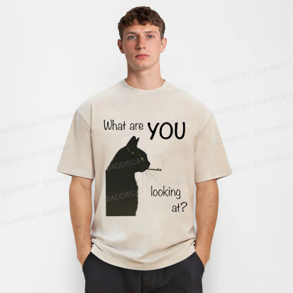 Baddiecat Smoking Cat Washed T-shirt