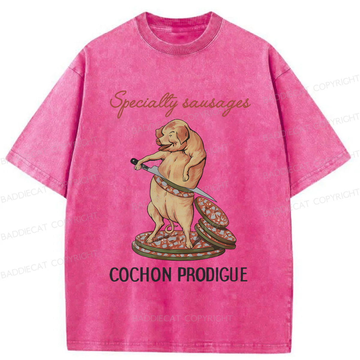 Baddiecat Specially Sausages Washed T-shirt