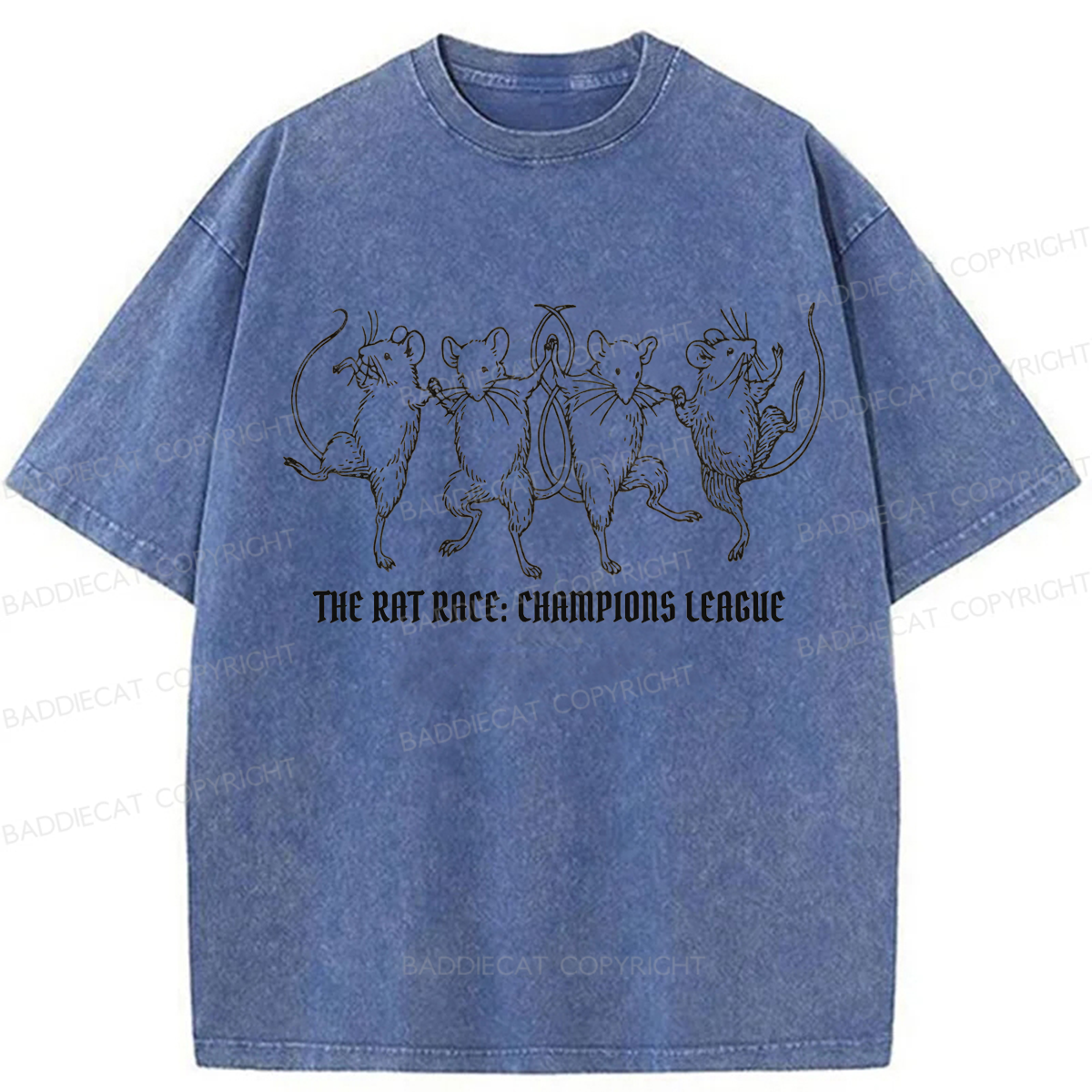 Baddiecat Dancing Rats Washed T-shirt