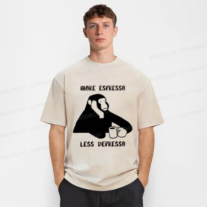 Baddiecat Monkey With A Coffee Mug Washed T-shirt