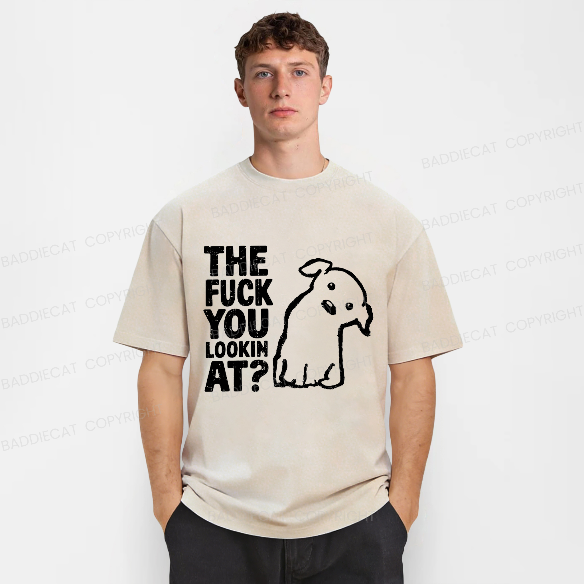 Baddiecat Innocent Puppy Washed T-shirt