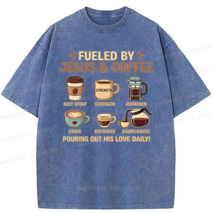 Baddiecat Jesus Coffee Washed T-shirt