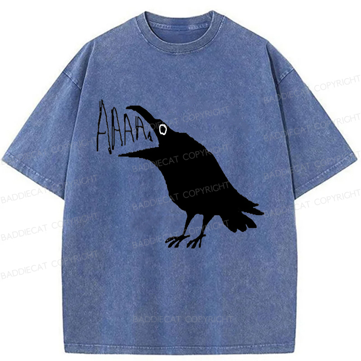 Baddiecat Screaming Crow Washed T-shirt