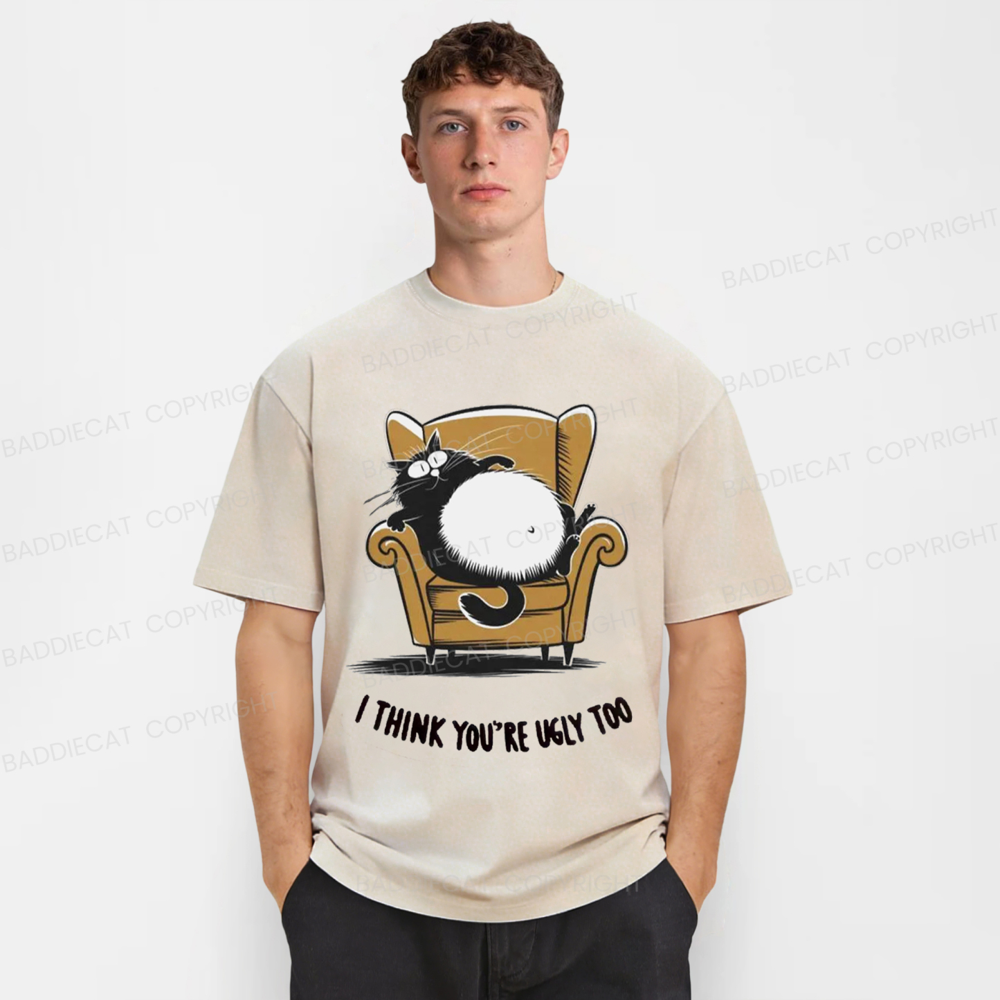 Baddiecat I Think You're Ugly Too Washed T-shirt