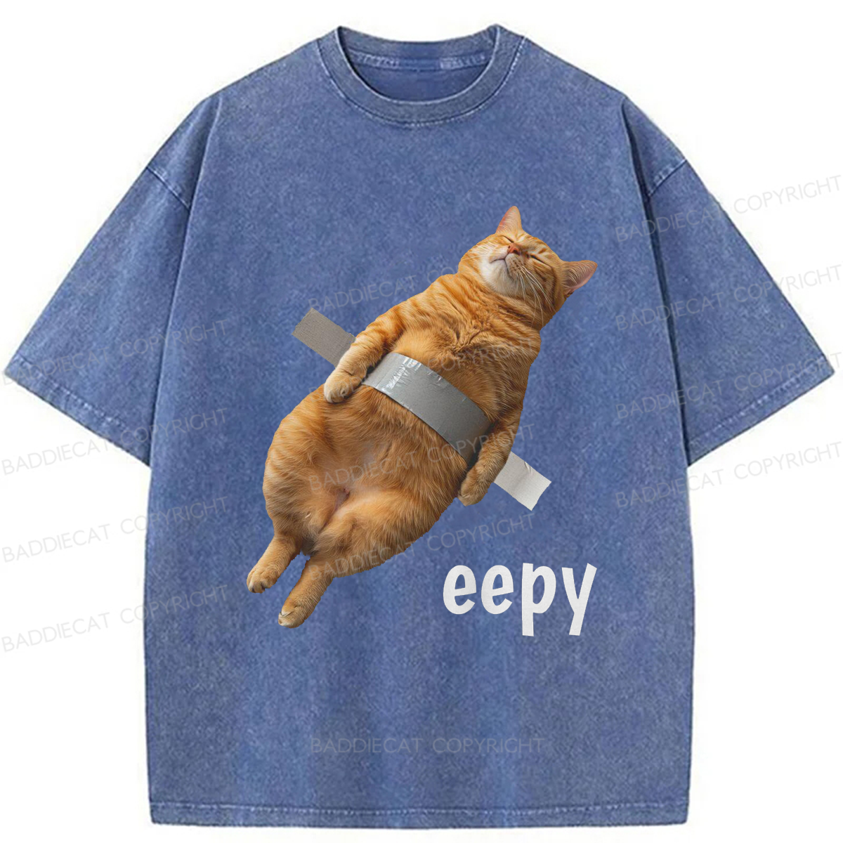 Baddiecat Duct Tape Eepy Cat Washed T-shirt