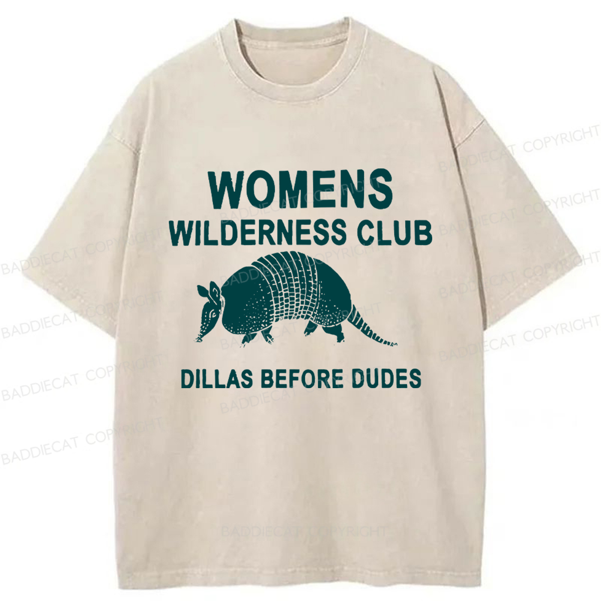 Baddiecat Women's Wilderness Club Retro Ringer Washed T-shirt