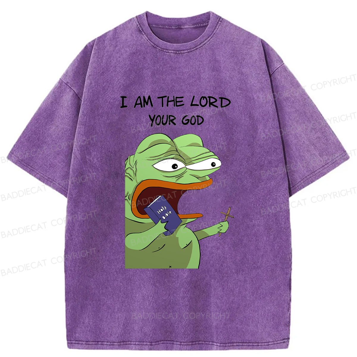 Baddiecat Angry Frog Washed T-shirt