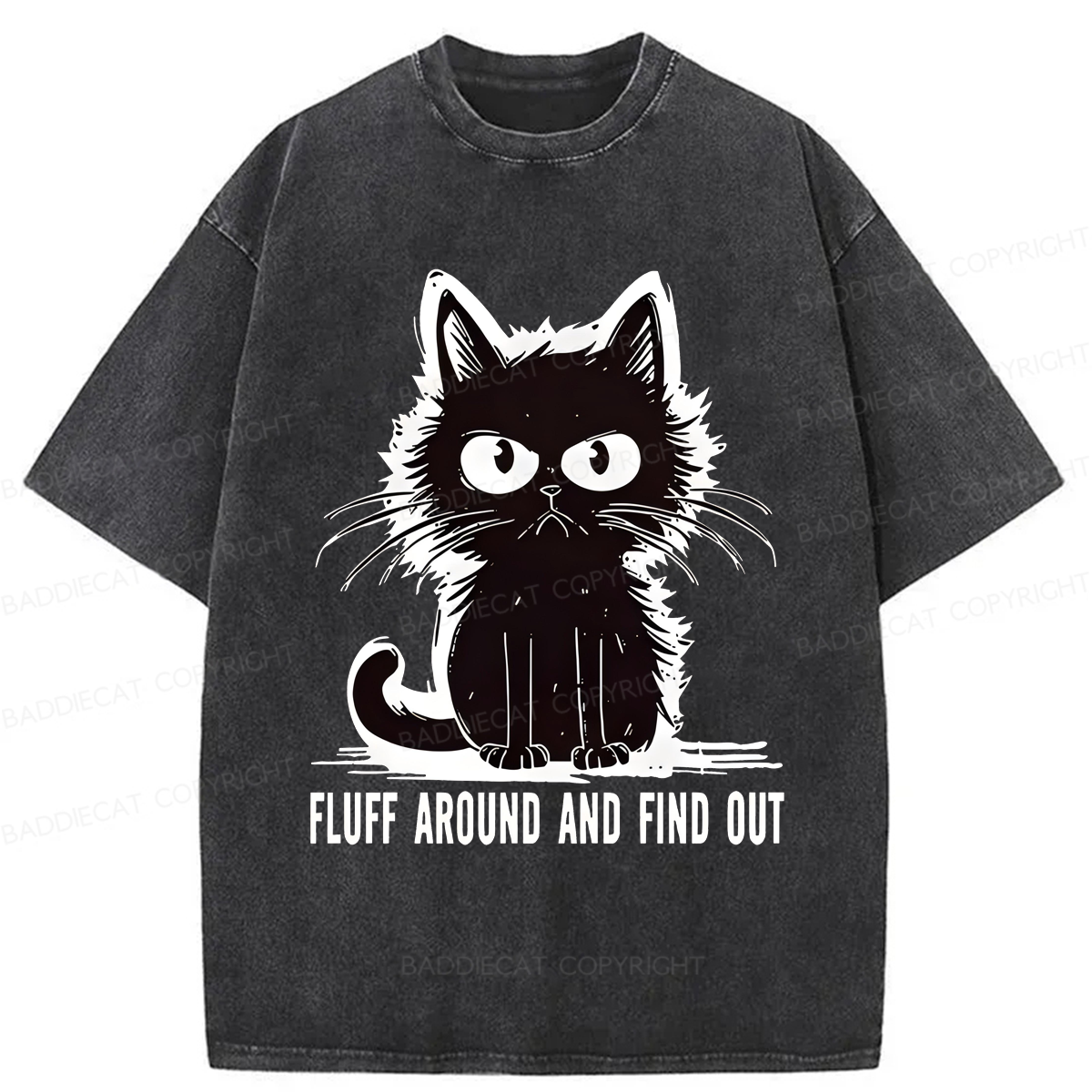 Baddiecat Fluff Around And Find Out Washed T-shirt