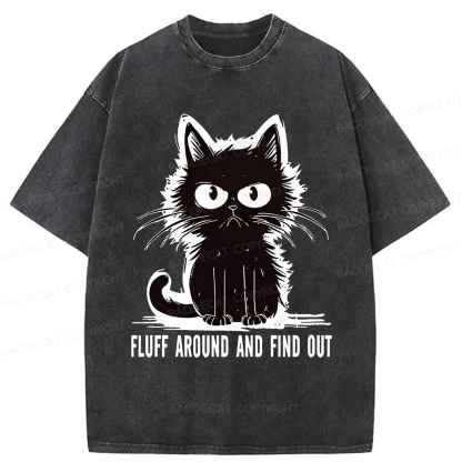 Baddiecat Fluff Around And Find Out Washed T-shirt