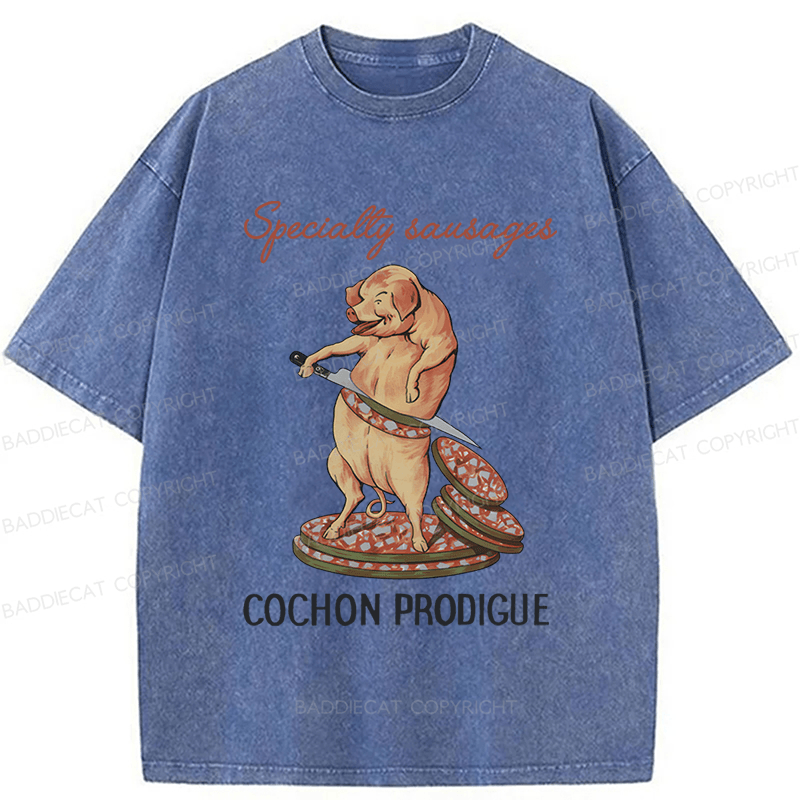 Baddiecat Specially Sausages Washed T-shirt