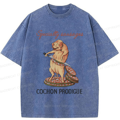 Baddiecat Specially Sausages Washed T-shirt