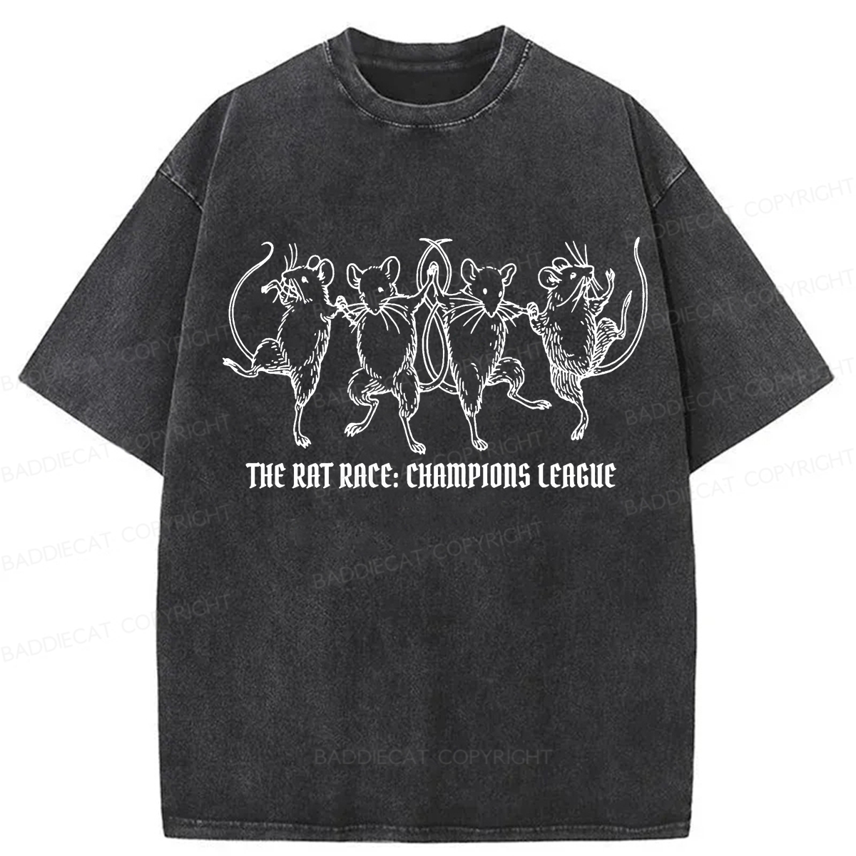 Baddiecat Dancing Rats Washed T-shirt