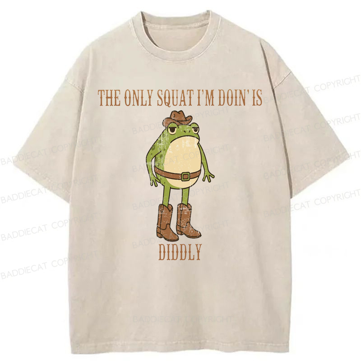 Baddiecat The Only Squat I'm Doin' Is Diddly Washed T-shirt