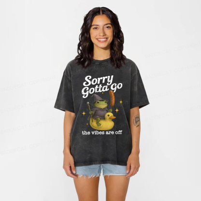 Baddiecat Escape Magic Frog Washed T-shirt