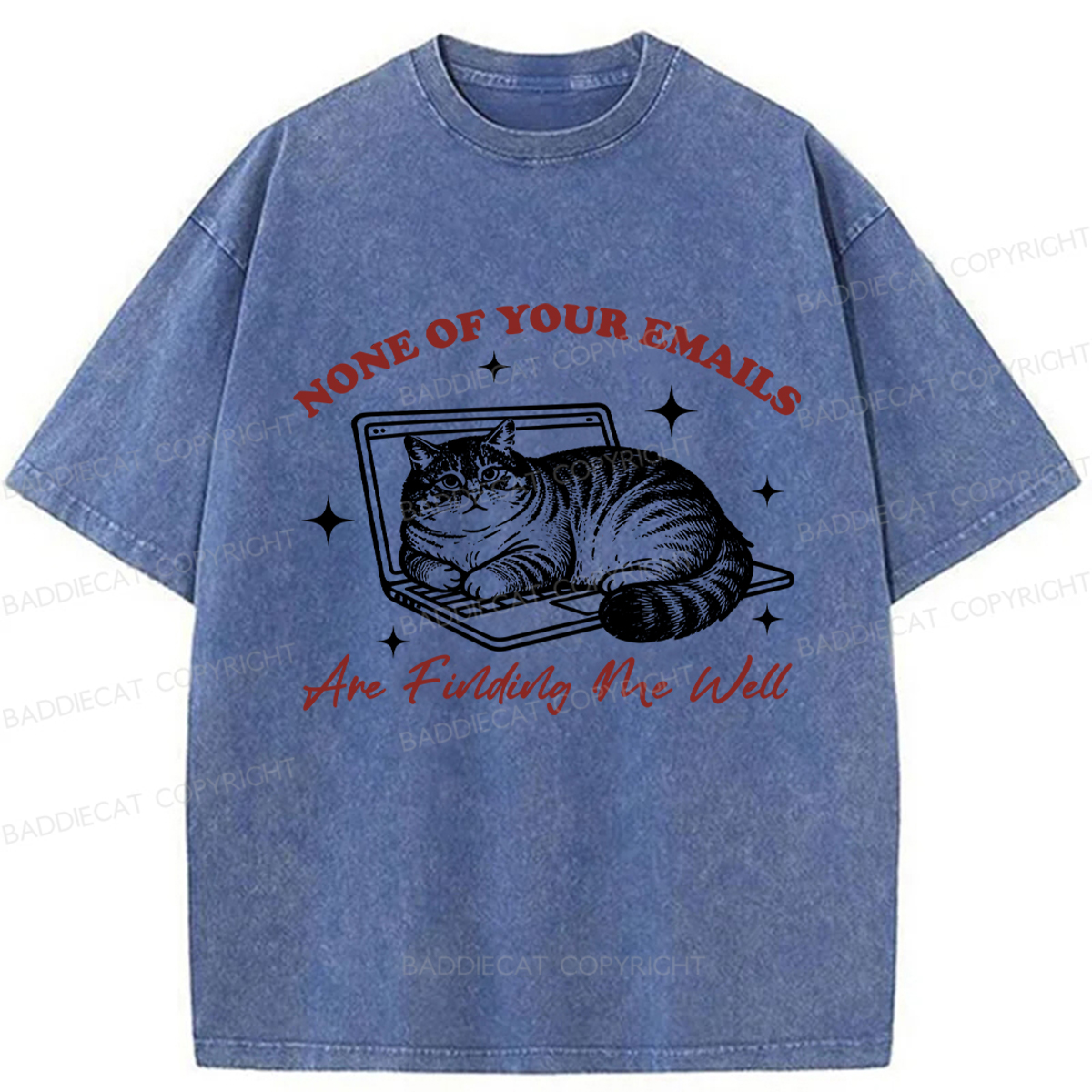 Baddiecat Y'all Mind If I Do Some Lollygaggin Cat Washed T-shirt