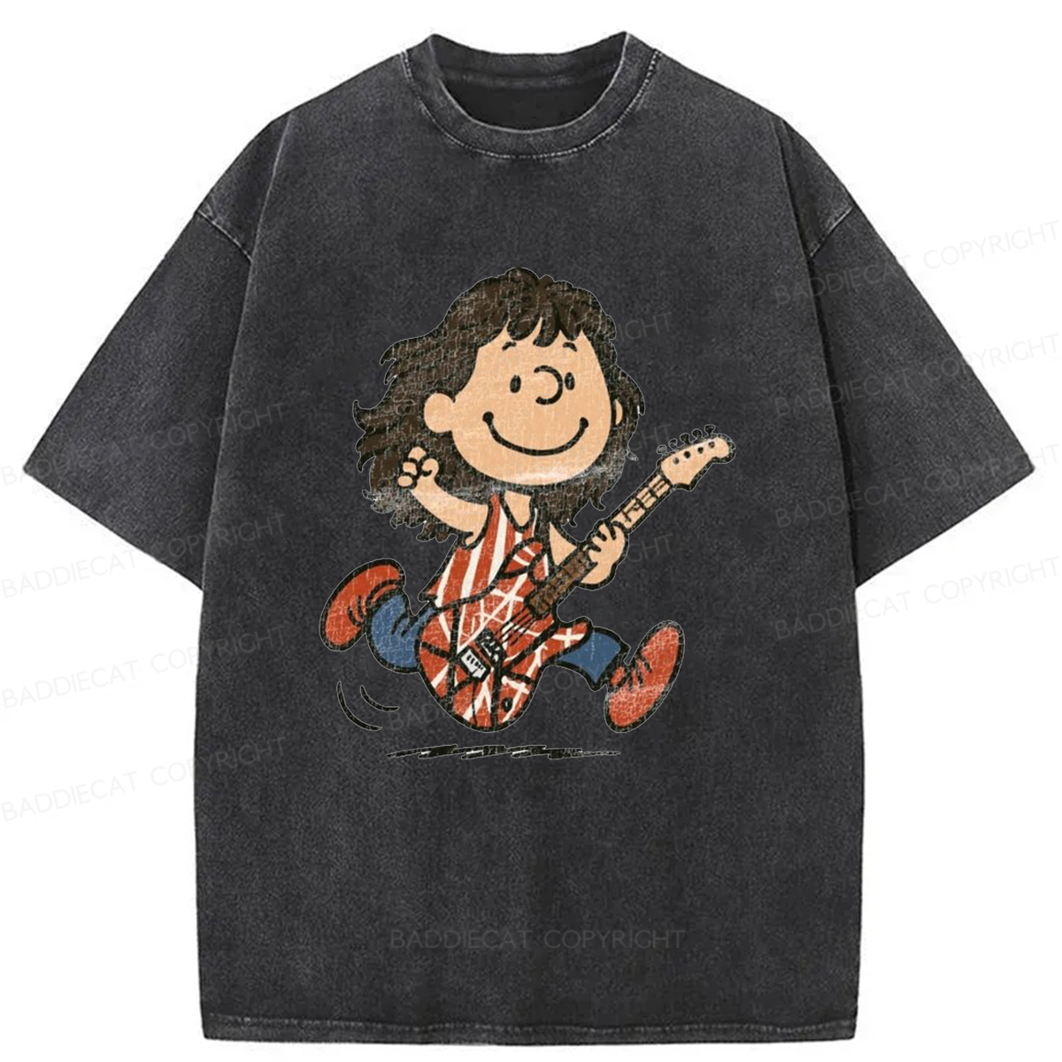 Baddiecat Charlie Van Halen Washed T-shirt