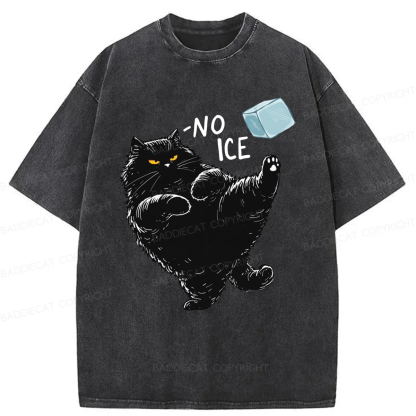 Baddiecat Cat Says NO ICE Washed T-shirt