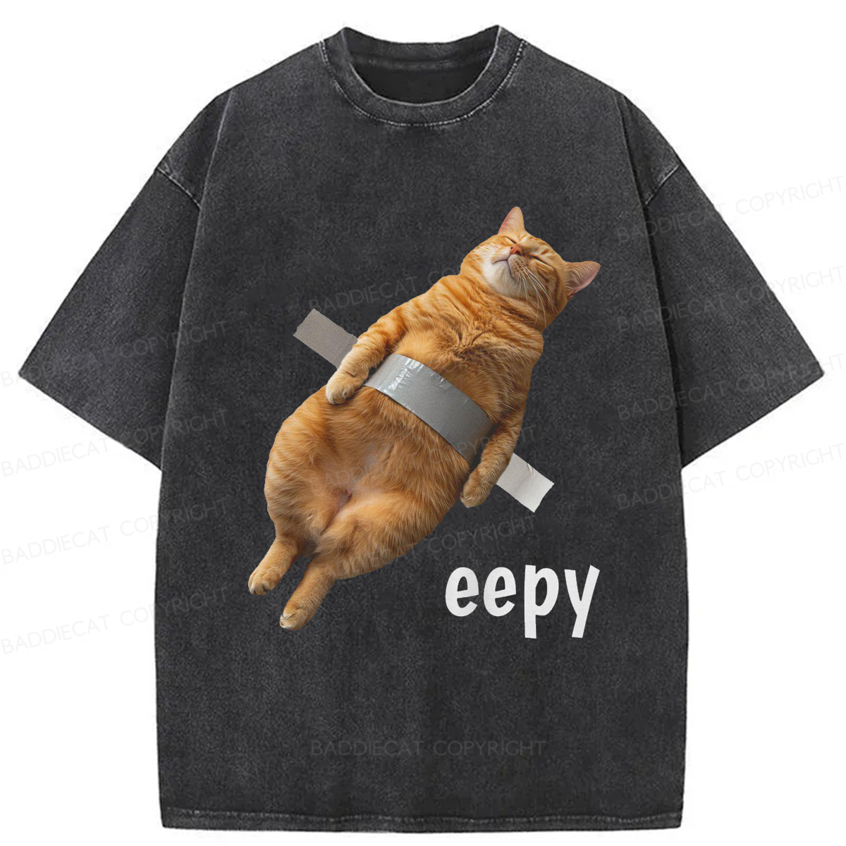 Baddiecat Duct Tape Eepy Cat Washed T-shirt