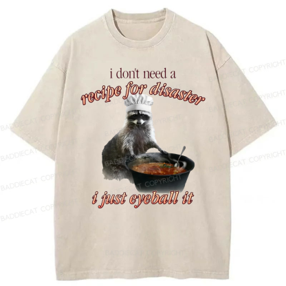 Baddiecat I Don't Need A Recipe For Disaster Washed T-shirt